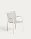 Chaise empilable d’extérieur Luri en aluminium écru et textilène beige