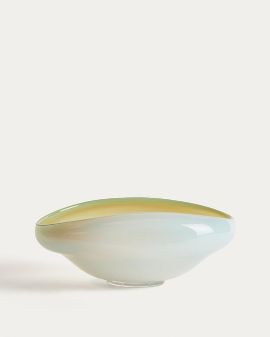 Centre de table Nodila en verre blanc 30 x 21 cm