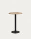 Table haute ronde Esilda mélamine finition naturelle pied en métal et finition peinte noire Ø60x96cm
