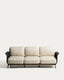 Canapé 3 places Alipa en bois d’acacia et corde gris foncé 235 cm FSC 100%