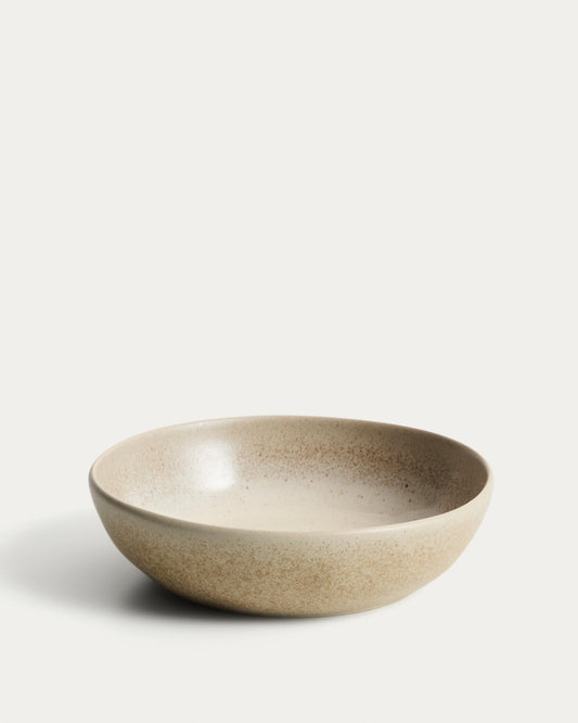 Assiette creuse Sarel en céramique beige