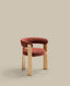 Chaise Granite à 3 pieds en chenille terracotta et bois de frêne finition ton naturel FSC 100%