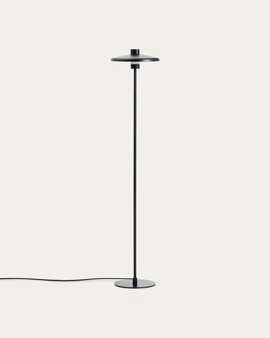 Lampadaire Nuvira en métal noir satiné