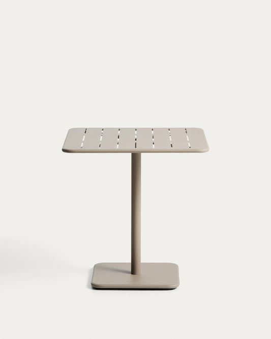 Table d’extérieur Brai en acier galvanisé taupe 70 x 70 cm