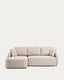 Laira 3-seater sofa bed with left chaise longue in beige chenille 246cm FSC Mix Credit