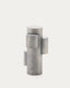 Lampe de table LED portable Adrina en métal gris clair avec finition brossée