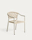 Chaise empilable d’extérieur Livadia en aluminium écru