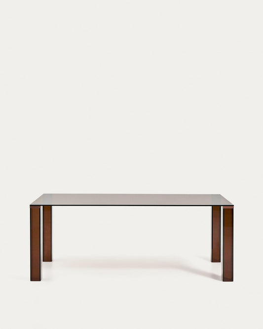 Table Adularia en verre trempé marron 200 x 100 cm