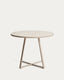 Table ronde Tella en acier galvanisé taupe et céramique beige Ø 90 cm