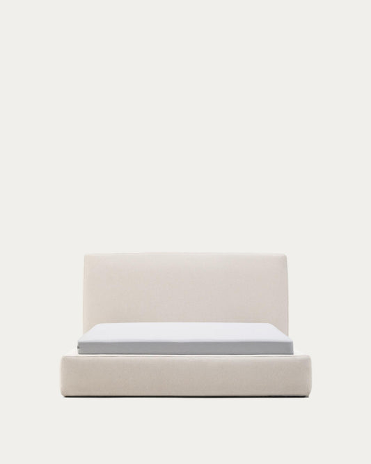 Cadre de lit déhoussable Blok écru pour matelas de 160 x 200 cm FSC Mix Credit
