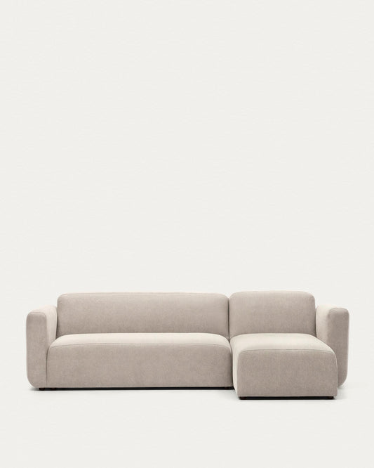 Neom 3 seater modular sofa, right/left chaise longue in beige, 263 cm FSC Mix Credit