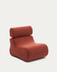 Fauteuil Club en tissu bouclette terracotta