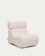 Fauteuil Club en tissu bouclette écru