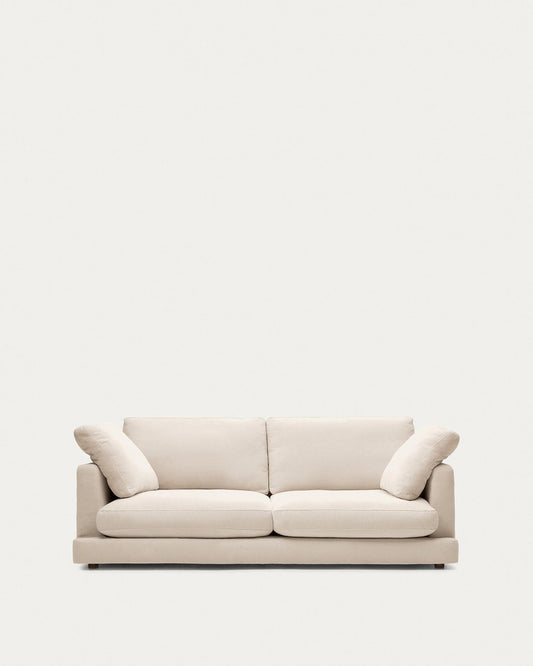 Gala 3-seater beige chenille sofa FSC Mix Credit 210cm