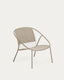 Fauteuil empilable Atrani en acier galvanisé et corde taupe