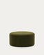 Kaeli footrest with removable cover in green bouclé Ø 90 cm