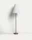 Lampadaire Navat en métal avec finition brossée argentée