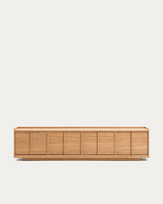 Onix TV stand with an oak veneer in a natural tone finish, 200 x 45 cm FSC Mix Credit