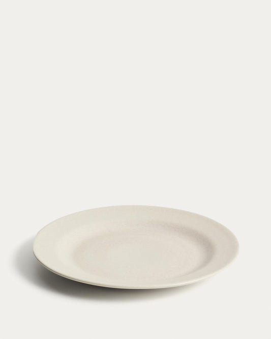 Assiette plate Sermin en céramique beige