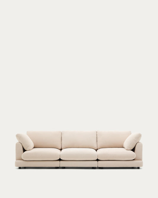 Gala 4-seater beige chenille sofa FSC Mix Credit 300cm