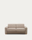 Anley beige 2-seater sofa bed with solid beech wood legs 204cm FSC Mix Credit