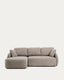 Laira 3-seater sofa bed with left chaise longue in taupe chenille 246cm FSC Mix Credit