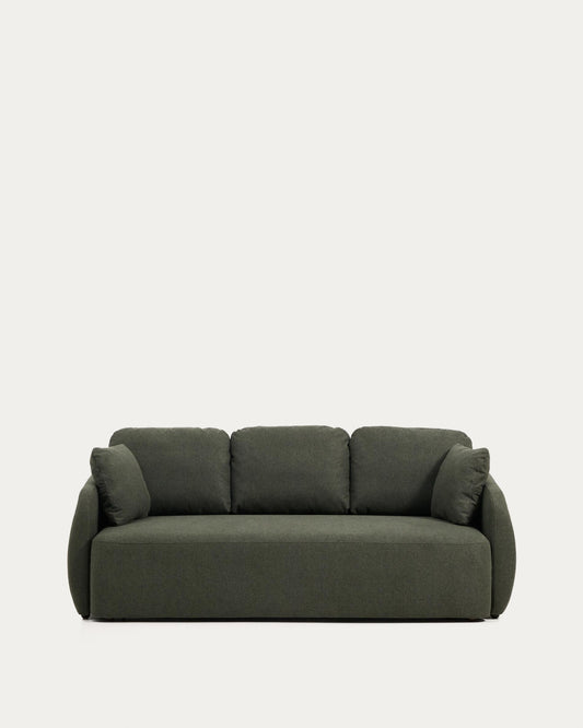 Canapé-lit Laira 3 places en chenille vert foncé 218 cm FSC Mix Credit