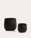 Ensemble Tival de 2 cache-pots effet ciment noir Ø 50 cm/Ø 34 cm