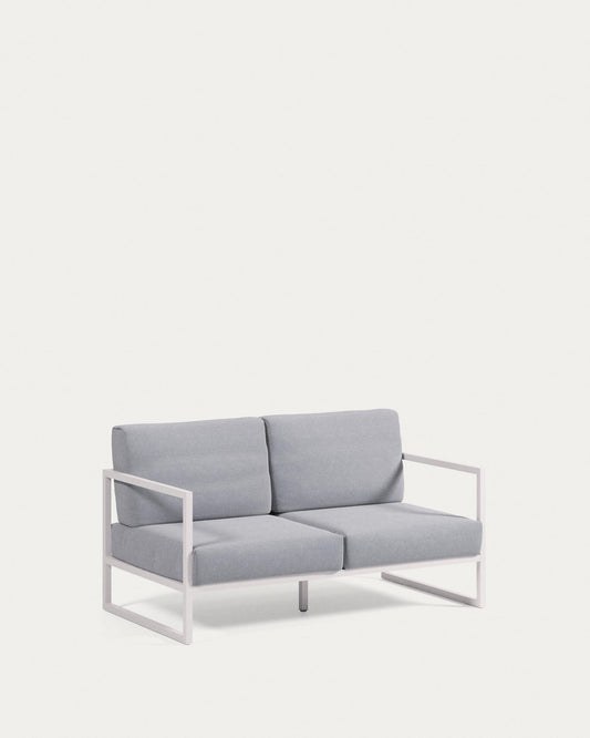 Canapé Comova 100 % pour extérieur 2 places bleu et aluminium blanc 150 cm