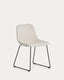 Chaise Zahara en chenille beige avec pieds en acier finition noire FSC 100 %