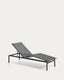 Bain de soleil empilable Lesina en aluminium graphite et textilène gris