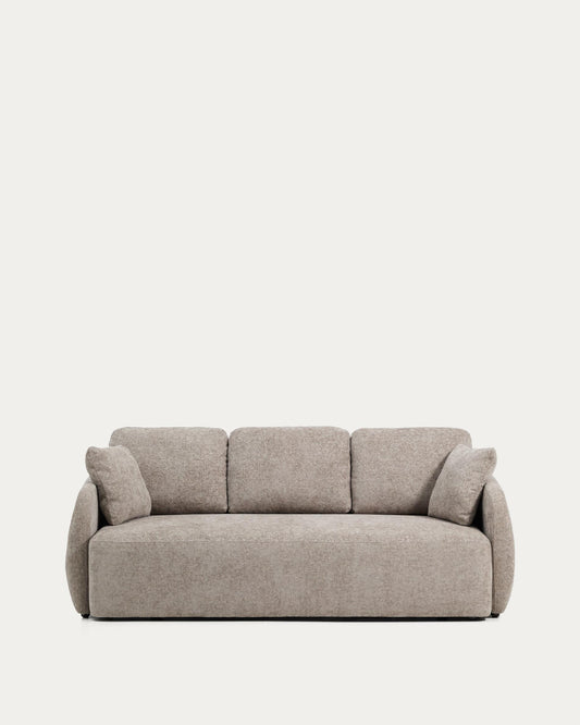 Canapé-lit Laira 3 places en chenille taupe 218 cm FSC Mix Credit