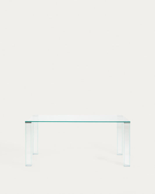 Table Adularia en verre trempé transparent 160 x 90 cm