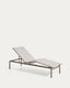 Bain de soleil empilable Lesina en aluminium taupe et textilène écru