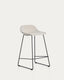 Tabouret Zahara en chenille beige avec pieds en acier finition noire 76 cm FSC 100 %