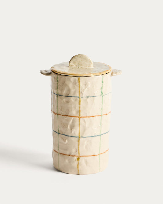 Pot Belor en céramique avec lignes multicolores 22 cm