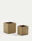 Set de 2 cache-pots Minoa avec effet pierre moutarde 44 x 44 cm