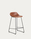 Tabouret Zahara en polyuréthane marron avec pieds en acier finition noire 76 cm FSC 100 %