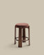 Tabouret Granite en tissu chenille marron et bois de frêne avec finition ton noyer FSC 100 % 75 cm