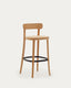 Romane stool beechwood stool with a natural finish, ash wood veneer and ratan seat 75 cm