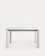 Table extensible Axis grès cérame finition Kalos blanche pieds gris 140 (200) cm