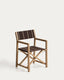 Chaise pliable d’extérieur Vilara rayures marron et beige en bois d’acacia FSC 100 %