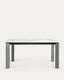 Table extensible Axis grès cérame finition Kalos blanche pieds anthracite 160 (220) cm