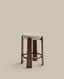 Tabouret Granite en tissu chenille beige et bois de frêne avec finition ton noyer FSC 100 % 75 cm