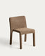 Chaise empilable Loria en chenille marron chocolat FSC 100 %