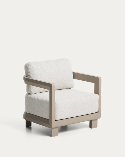 Fauteuil d’extérieur Nerano en aluminium taupe