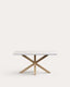 Table Argo en mélaminé finition blanche et pieds en acier effet bois 160 x 100 cm