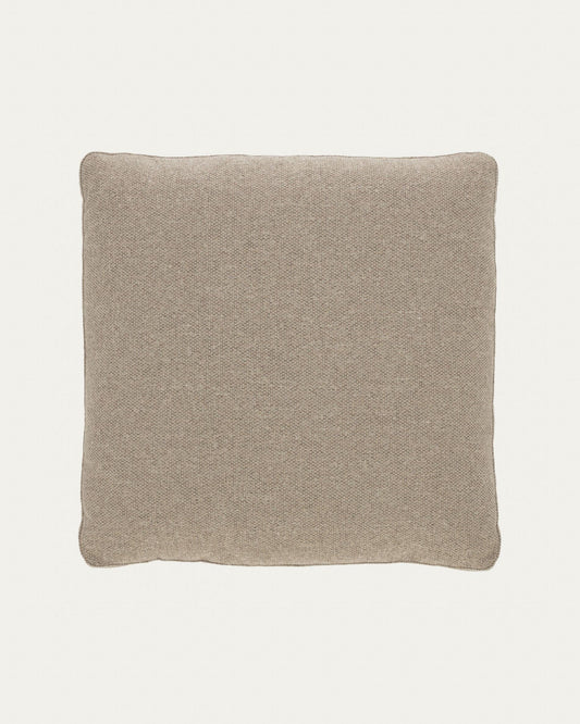 Coussin Blok en chenille beige 60 x 60 cm