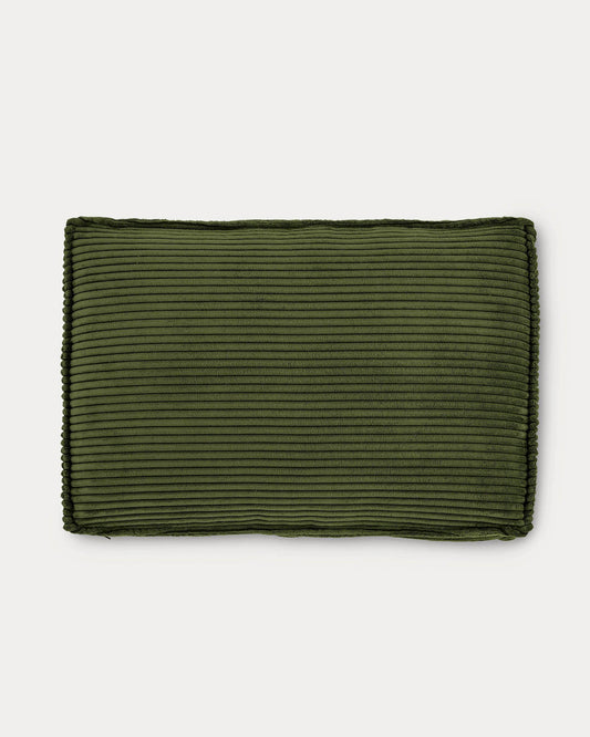 Coussin Blok en velours côtelé épais vert 40 x 60 cm