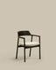 Chaise Alocs tissu chenille beige déhoussable bois de chêne finition noire FSC Mix Credit